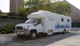 The dental van is parked and ready to see patients.