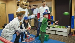 Cubs’ new mascot and rookies visit young fans