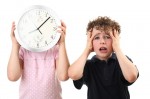 overscheduled kids with stress and clock