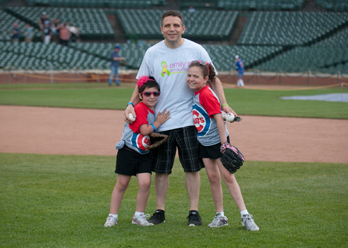 Emily & Olivia Beazley shared Father’s Day with their dad playing catch at Wrigley Field.