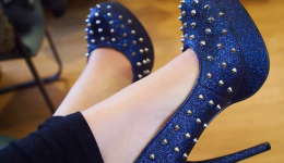 Healing from breast cancer with blue, spiky heels
