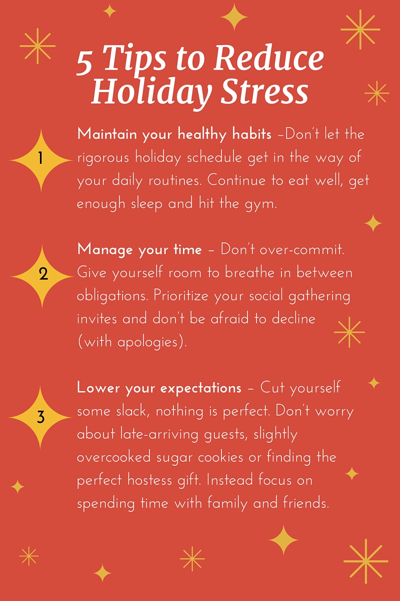 Infographic 5 tips to reduce holiday stress health enews