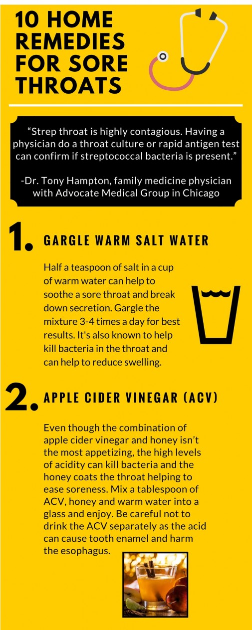 Infographic 10 home remedies for sore throats health enews
