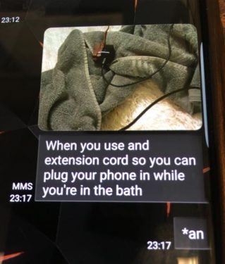 14-year-old girl electrocuted while using cell phone in bathtub