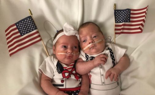 Tiny babies celebrate July 4 in red, white and blue