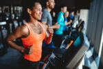 People working out at the gym.
