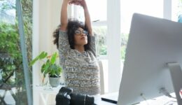 Stressed at work? Try desk yoga.