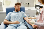 A man donating platelets.