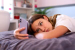 Teenage girl with eating disorder triggered by social media.