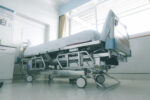 An emergency room hospital bed.