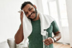 A man experiencing afterburn effect from home exercise