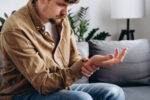 A man has a hand and wrist injury.