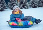 A child enjoying winter activities without injury.